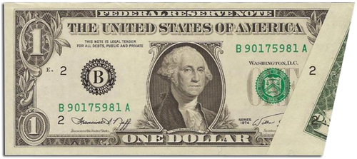 us currency error printed fold